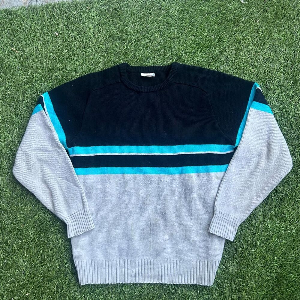 Point-zero Men's Grey and Blue Sweatshirt